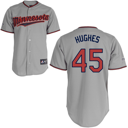 Phil Hughes #45 mlb Jersey-Minnesota Twins Women's Authentic Road Gray Cool Base Baseball Jersey